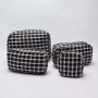 Winter Trend Soft Makeup Cosmetics Pouch Quilted Travel Toiletry Bag Checkered Cosmetic Bag Women Puffy Cosmetic Bag
