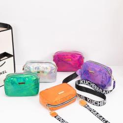 Printed shoulder strap crossbody bag new 2024 ladies fashion pu leather small bag wholesale glossy camera bag