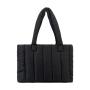 Embroidery logo customized single shoulder large capacity handbag cotton material soft tote bag trend fashion puff bag female