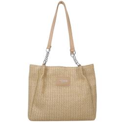 KBW374 Hot Spring Summer Tote Bag New Temperament Fashion Shoulder Beach Bag Large Capacity Solid Colour Woven Bags For Women