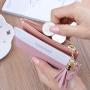KBW254 New Ladies Short Wallet Money Clip High Quality Fashion Leather Wallet Tassel Zip Coin Purse Card Bag