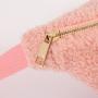 Stock Beige Pink Black Brown Teddy Fur Fuzzy Bum Packs Winter Waist Bags with Adjustable Straps DIY Name Premium Fanny Bag