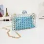 Fashionable and exquisite diamond inlaid transparent acrylic small square bag