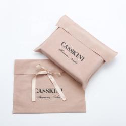 Custom Logo Printed velvet Suede Envelope Bag High End Decoration Ribbon Velvet Envelope Pouch