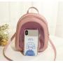 Fashion mini leather girls backpack transparent gitter PVC Ita bag custom Ita bag shoulder bag