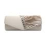 Fashion Satin Evening Bag Clutch Purses for Women Ladies Luxury Handbag Rhinestone Gold Clutch Chain Bag for Wedding Party