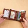 Men's Short Wallet multifunctional Vintage Card Holder thin Wallets Genuine Leather Money Bag Leather Wallet carteras para mujer