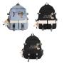 HR033 Teenage Kids Nylon School Bags College Students Leisure Laptop Backpack Popular Cute Pendant Mobile Phone Multiple Bags