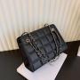 2024 New Korean Retro Chain Women's Shoulder Bags Solid Color Armpit Bag Lingge Casual Bags for Women