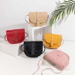 Crocodile print saddle bags women's messenger bags new 2024 women shoulder crossbody bags pu leather