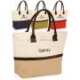 Manufacturer Supplier 2024 New Two-Tone Colors Laminated Burlap Jute Bag With Rope Handle