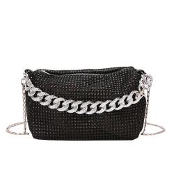 HR326 Popular Bright Diamond Small Pillow Type Bag Luxury Ladies New Dinner Party Clutch Bag Women's Trendy Chain Crossbody Bag