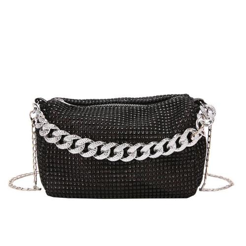 HR326 Popular Bright Diamond Small Pillow Type Bag Luxury Ladies New Dinner Party Clutch Bag Women's Trendy Chain Crossbody Bag