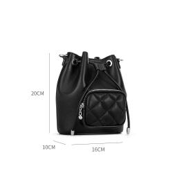2024 New Retro Bucket Bag Pu Vegan Leather Slung Handbag Large Capacity Handbag Bag For Women