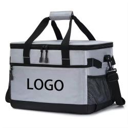BSCI Custom Logo Collapsible Dual Compartment Large Thermal Cooling Bag Soft Leakproof Reusable Cooler Bag