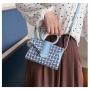 New Designer Woven Women Handbag Custom Cover Small One-shoulder Crossbody Bag Pu Leather Contrasting Color Bag