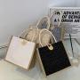 Net Red Carrying Linen Bag Female Fashion Work Out Hand Bento Bag Day Instagram