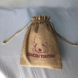 Reusable Custom Logo Burlap Hessian Jute Pet Dog Food Gift Bag Dog Food Packaging bag Burlap Hessian Jute Pet Dog Pouch