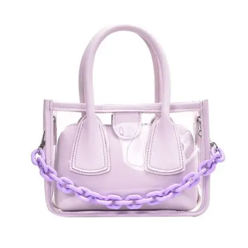 High Quality Transparent Ladies Shoulder Tote Bag PVC Crossbody Clear Women Hand Bag