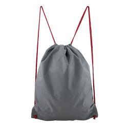 Custom Gray Shark Nylon Sports Gym Bag for Women Men Children Large Size with Interior Pockets Drawstring Backpack
