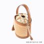 2024 New Beach Straw Bag Seaside Vacation Shoulder Bucket Bag Straw Bag for Women