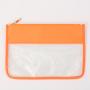 Custom Logo Cosmetic Bag Flat Transparent Patch Letters Makeup Clear Pouch With Zipper Nylon Zipper Pouch