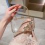 Fashionable transparent acrylic box small square bag flower banquet handbag