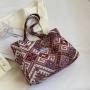 High School Large Capacity Ethnic Style Tote Bag Female Instagram New FashionShoulder-Carrying Bag