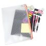 Gelory China Sale Multi-color Custom Mesh Zipper Pouch Document Bag Waterproof Zip File Folders