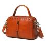2024 Custom Genuine Leather Handbags For Women Luxury Doctor Bag With Rivets