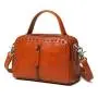 2024 Custom Genuine Leather Handbags For Women Luxury Doctor Bag With Rivets
