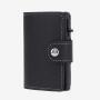 Custom leather pop up wallet card holder saffiano pattern metal wallet leather aluminum wallet