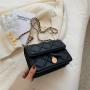 PU Ringer Pattern Bolsas Para Mujer Pure Square Bolsos-Para-Mujeres- Chains Leather Crossbody Bags For Women