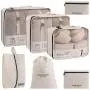 Customized white black 8pcs packing cubes for storage luggage high quality travel organizer compression packing cubes set