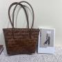 ZWY345 Faux Rattan Ladies Handmade Woven Bag Long Shoulder Vintage Vegetable Basket Bag Wholesale Casual PVC Shopping Tote Bag