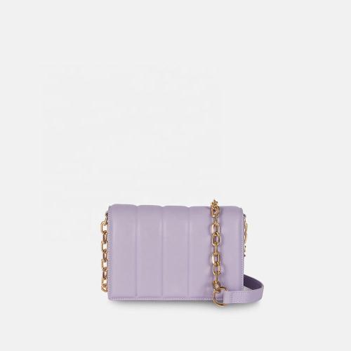 Custom Private Label Bags High Quality Small Size Trendy Ladies Luxury Shoulder Padded Stripe Embossed Woman Shoulder Bags