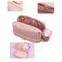 high quality luxury double layer casual travel waterproof toiletry cosmetic bags make up case for ladies zip pouch