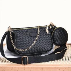 KBW518  Braided PU Leather Three In One Women Bag New Cross Bag High Quality Fashion Ladies Shoulder Handbag