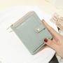 Short large capacity multi slot solid color wallet for women