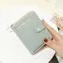 Short large capacity multi slot solid color wallet for women