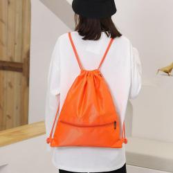 ZX046 Unisex Nylon Sports Fitness Athletic Bags Drawstring Sports Backpack Basketball Gift Bag String Bags With Zipper Pocket