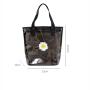 Gelory Japanese Ins Wind Small Daisy Transparent Portable Travel Storage Portable Pvc Tote Beach Bag