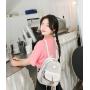ZF300 PU Three Sets of Double Shoulder Backpack Female Korean Version of The Diamond Tassel College Style Fashion Shoulder Bag