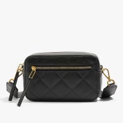 Wholesale Customized PU Lingge Retro Square Shoulder Bag For Women Elegant Nylon Webbing Shoulder Strap Lady Quilt Crossbody Bag