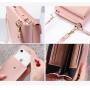OEW110 Fashion Ladies Wallet Mobile Phone Bag Solid Color Leather Card Holder Wallet Messenger Shoulder Strap Bag