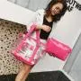 Big capacity transparent 2 pc jelly tote bag for women