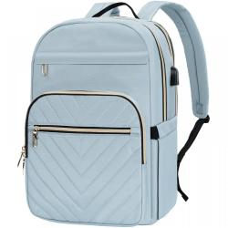 Custom Solid Color Preppy College School Daypack Travel Commute Knapsack 15.6 Inch Laptop Bag Quilted Backpack