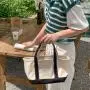 Modern Color Contrast Design Canvas Tote Bag Ladies Fashion Handbags Leisure Hand Bags Cheap Cotton Canvas Tote Bag