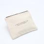 Eco-Friendly Thick Canvas Cotton Makeup Zipper Bag Beige Black Sunglasses Travel Zipper Canvas Cosmetic Pouch