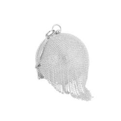 Factory wholesale bulk sale round globular purse rhinestone tassels evening bags women handbags elegant party wedding bags pochette femme